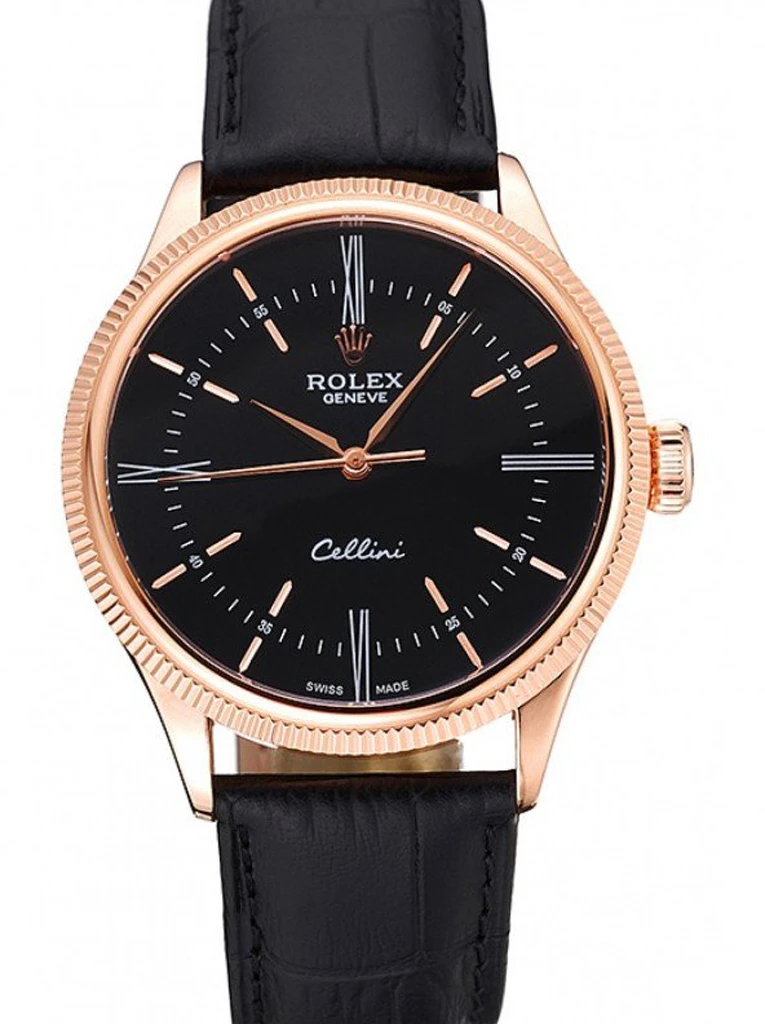 Rolex Cellini 39mm Black Dial - Bold Elegance