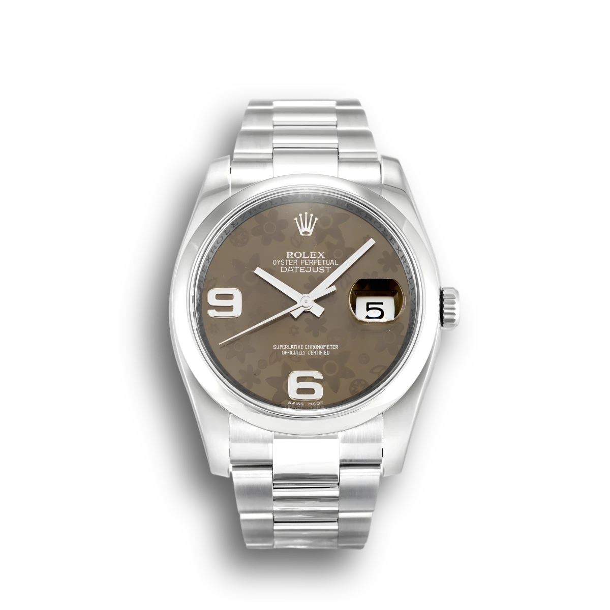 Rolex Datejust 116200 36mm Brown Floral Dial Watch