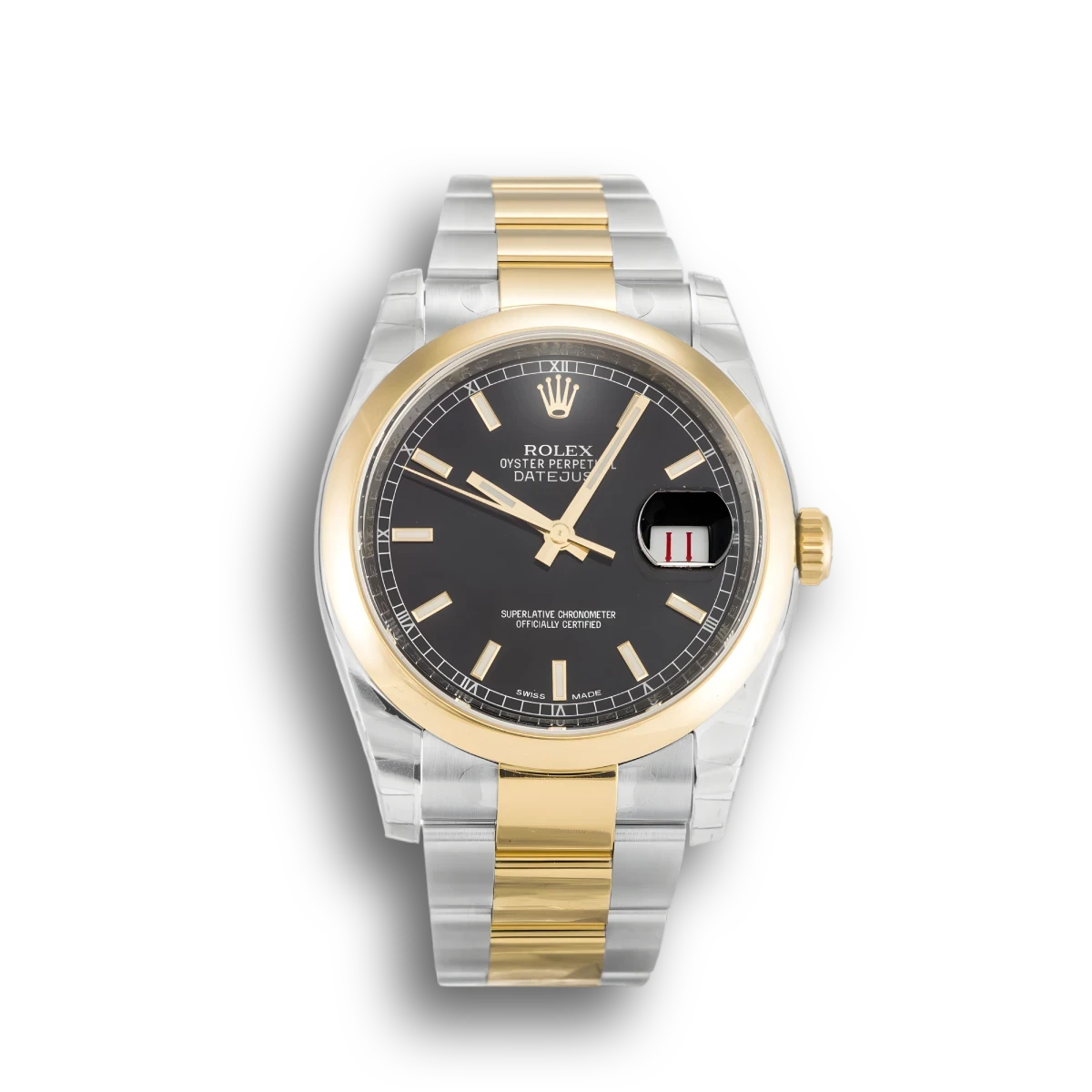 Rolex Datejust 116203 36mm Black Dial Two-Tone Watch