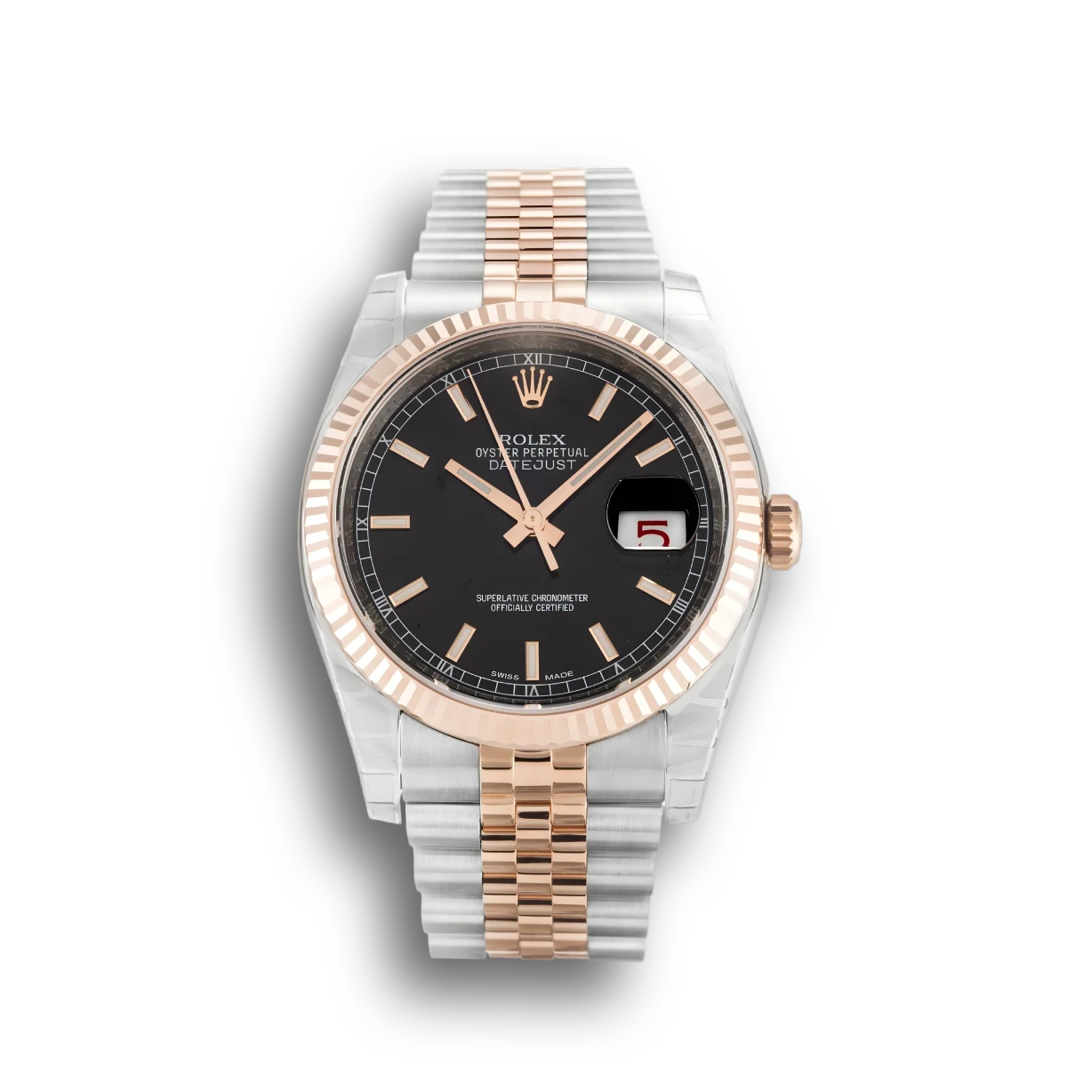 Rolex Datejust 116231 Everose Gold 36mm Black Dial