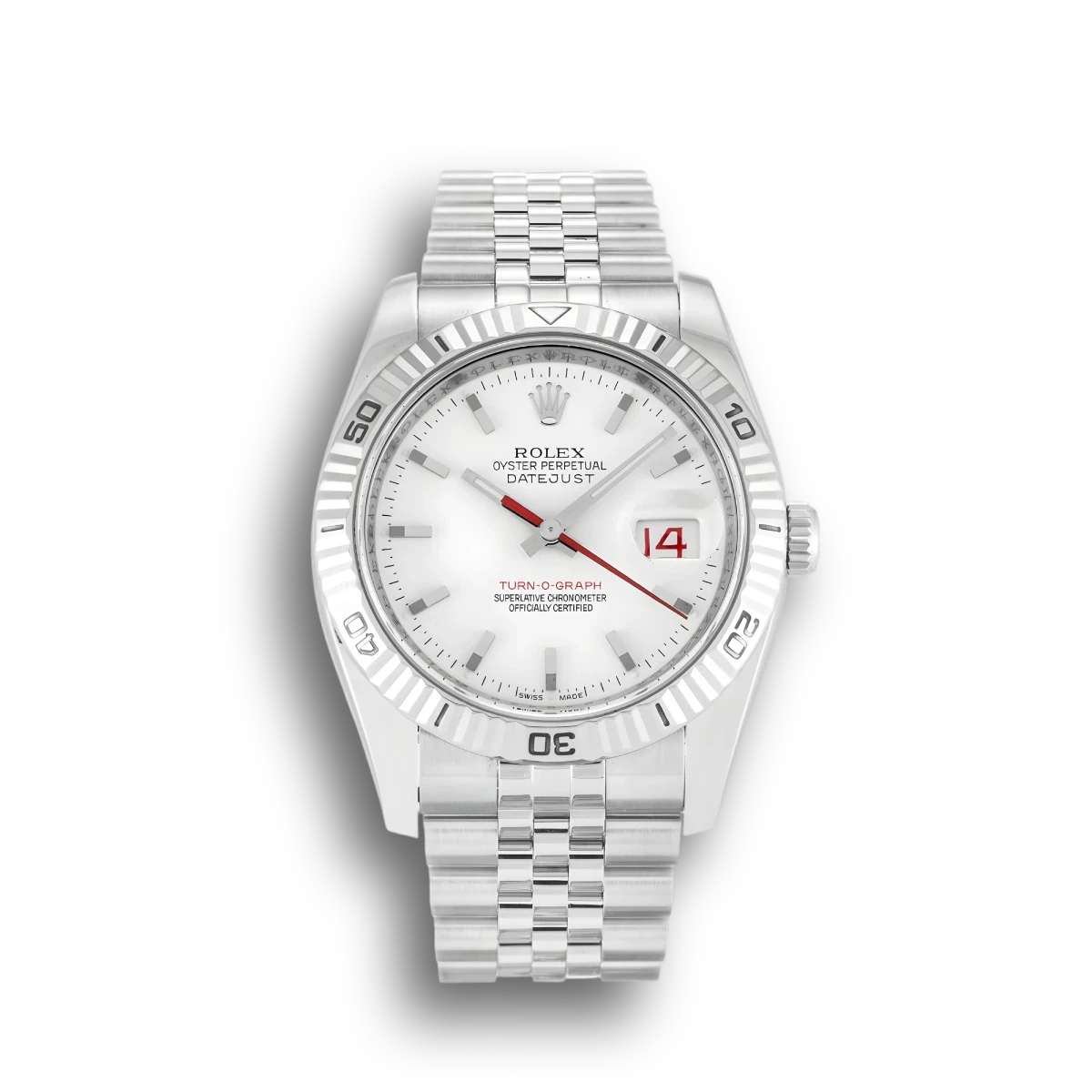 Rolex Datejust Turn-O-Graph 116264 Stainless Steel 36mm White Dial