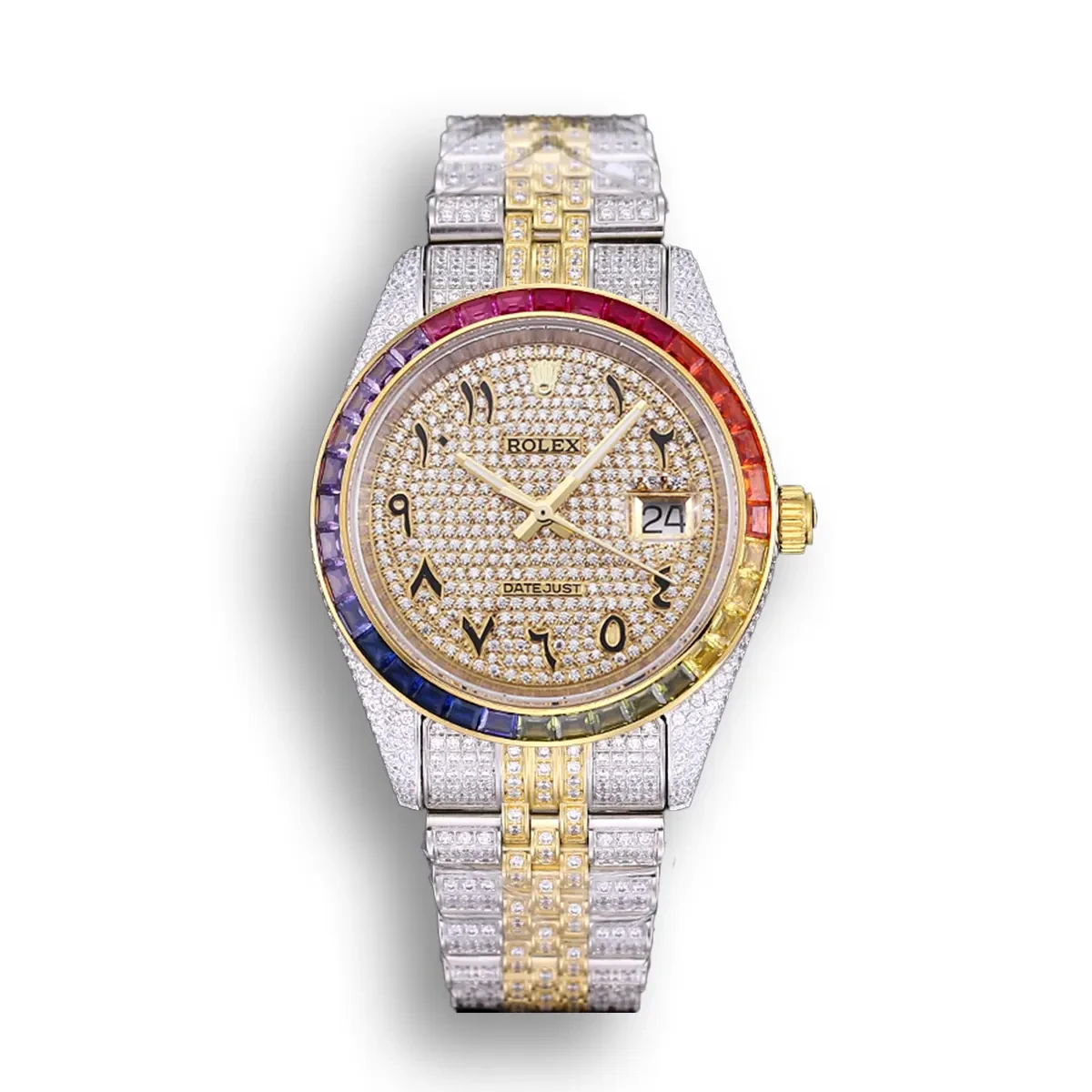 Datejust 126300 41mm Arabic Dial Full-Diamond Rainbow