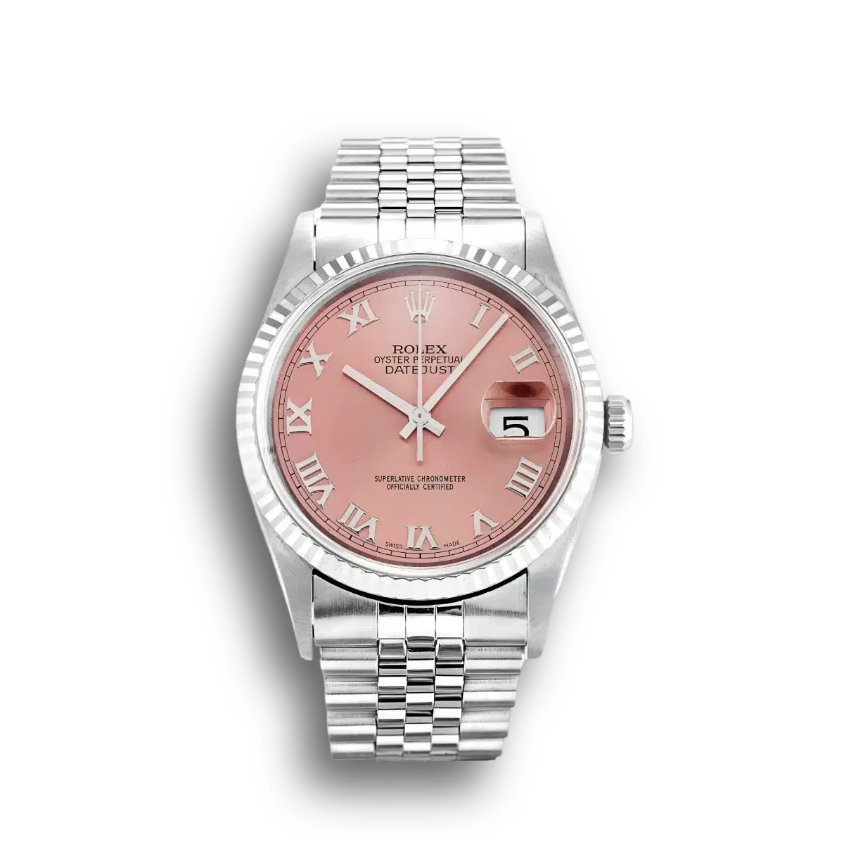 Rolex Datejust 16234 White Gold Bezel 36mm Pink Dial