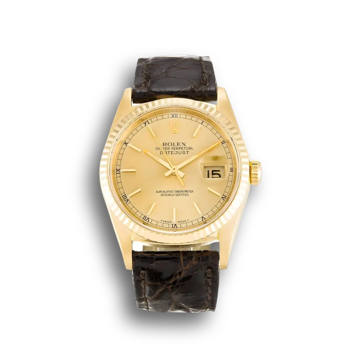 Rolex Datejust 16238 Yellow Gold 36mm Champagne Dial