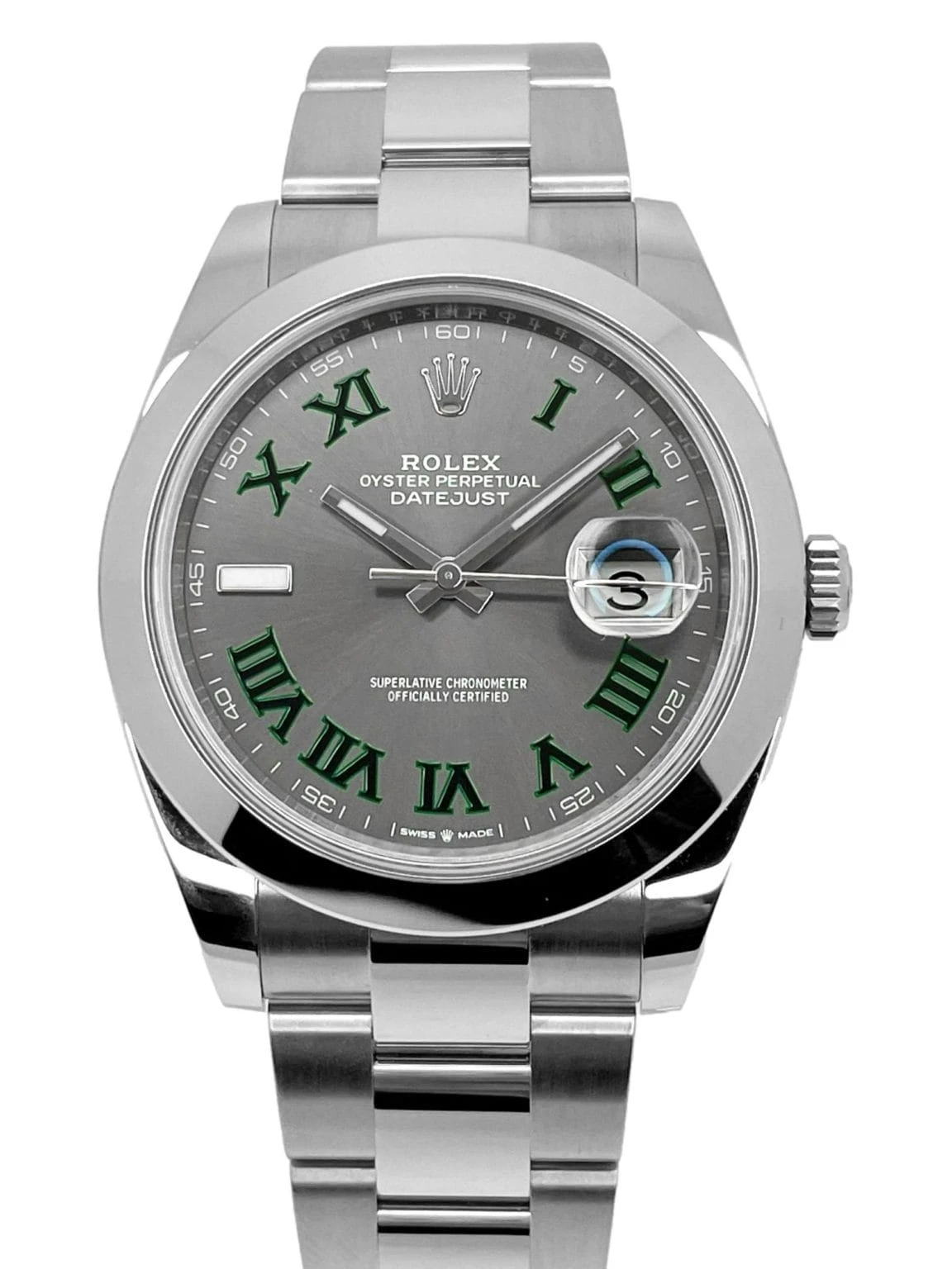Rolex Datejust 126300 41mm - Rhodium Wimbledon Dial on Oyster