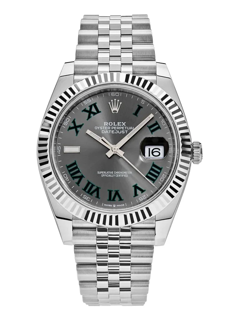 Rolex Datejust 126334 41mm - Wimbledon Dial with Fluted Bezel on Jubilee