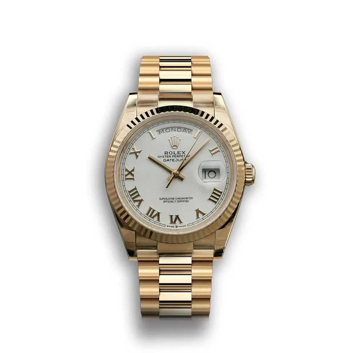Rolex Day-Date 128238 36mm White Roman Dial