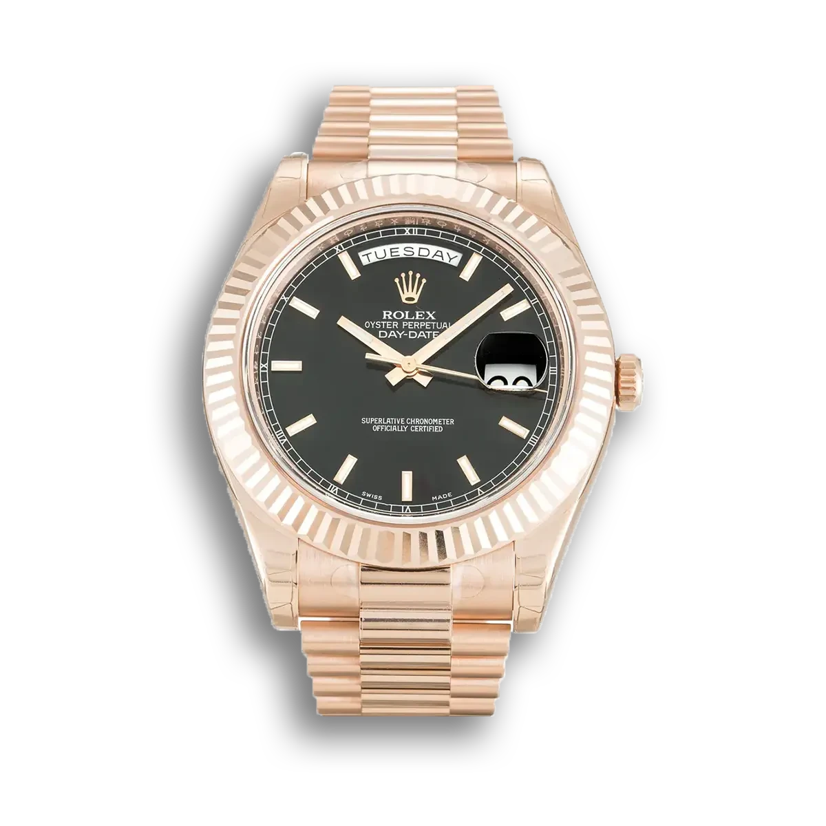 Rolex Day-Date II 218235 40mm Black Dial Watch