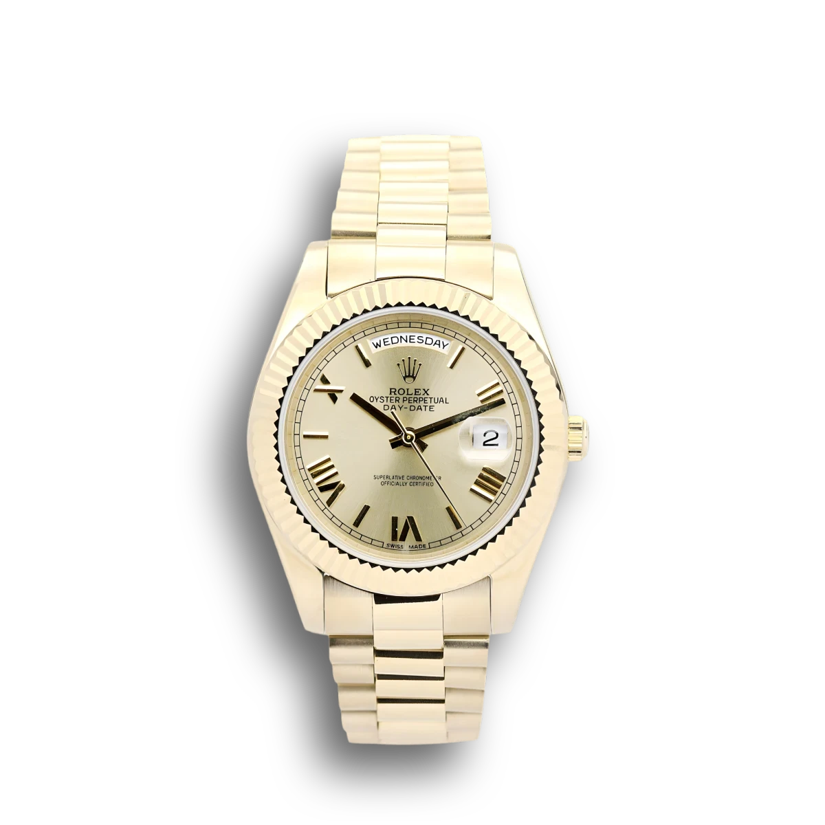 Rolex Day-Date II 218238 40mm Gold Dial Watch