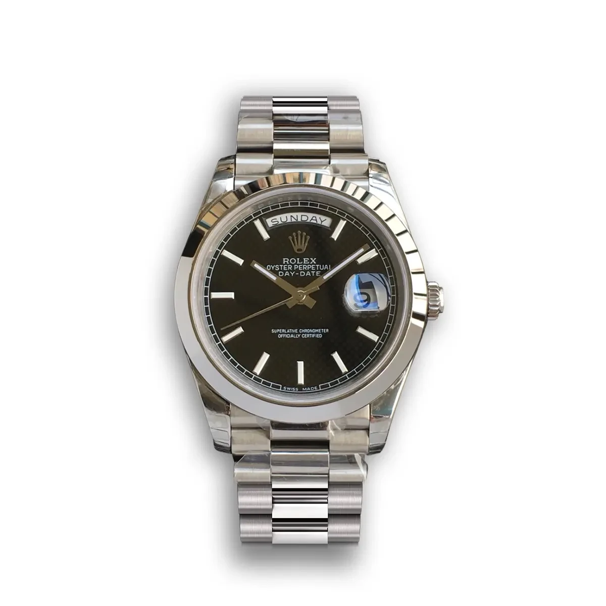 Rolex Day-Date 228238 Black Dial Dome Bezel Watch
