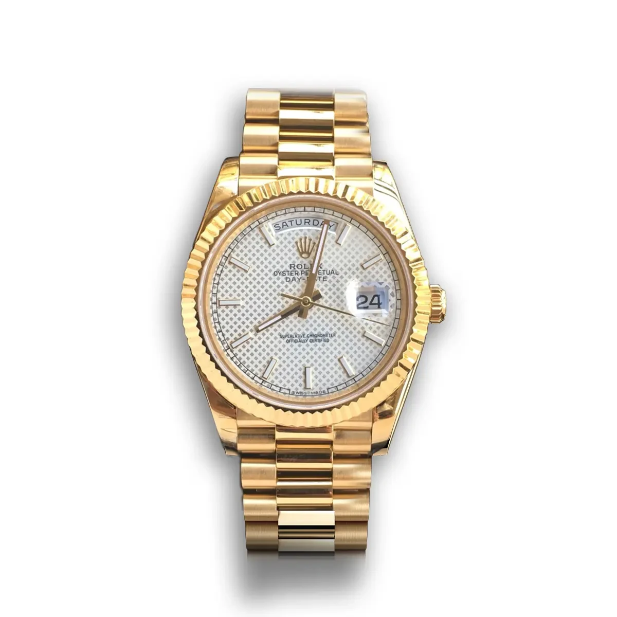 Rolex Day-Date 228238 Silver Motif Dial Watch