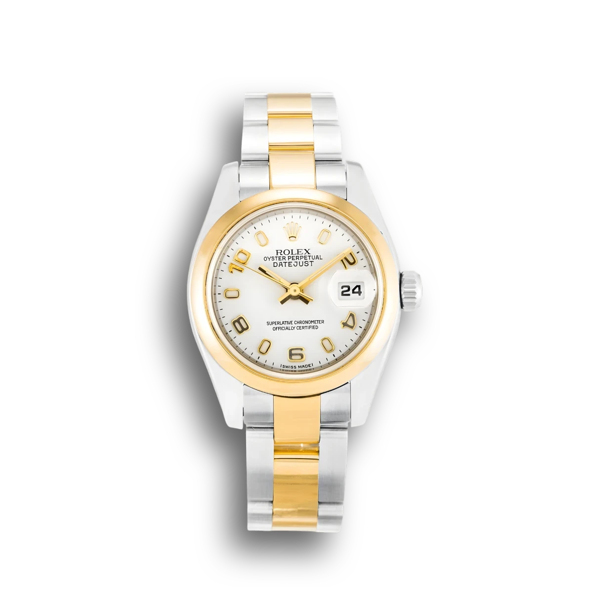 Rolex Lady-Datejust 179163 White Dial 26mm Two-Tone Steel & Gold
