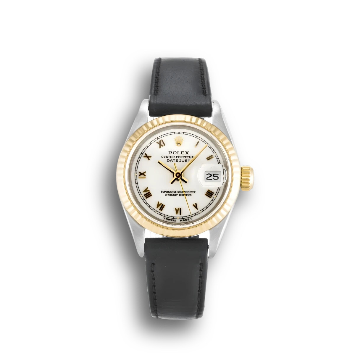 Rolex Lady-Datejust 69173 White Dial 26mm Vintage Two-Tone