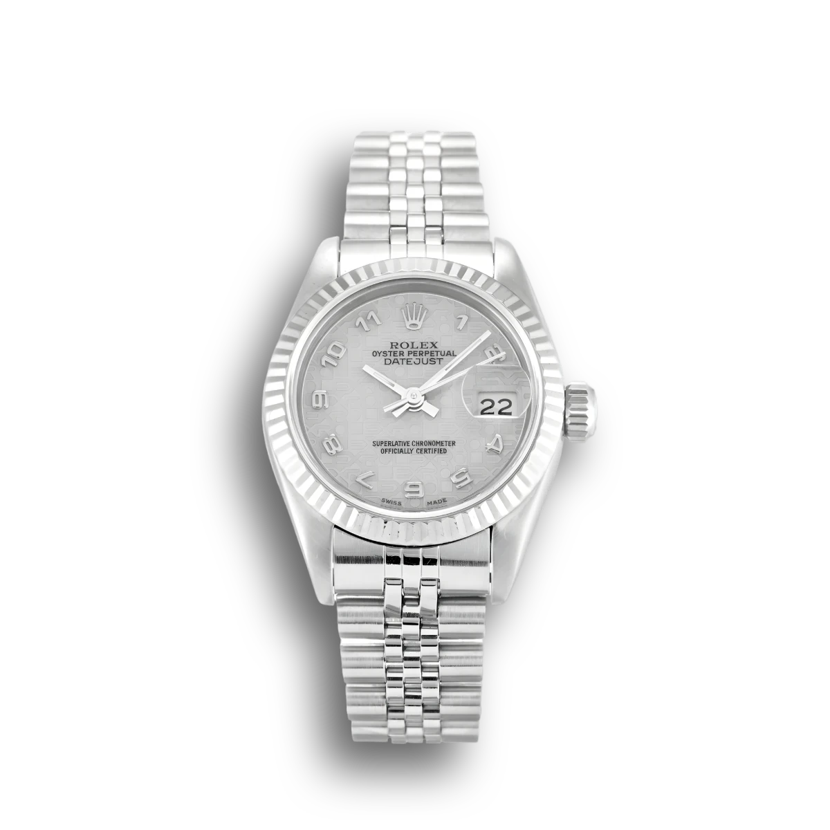Rolex Lady-Datejust 69174 Silver Dial 26mm White Gold Bezel