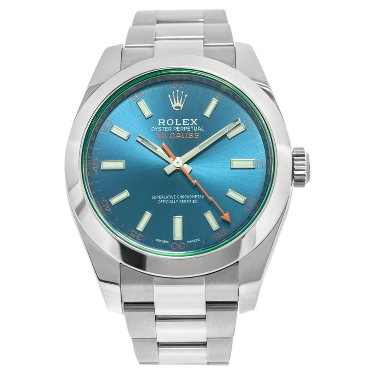 Rolex Milgauss 40mm Blue Dial 116400GV Green Sapphire