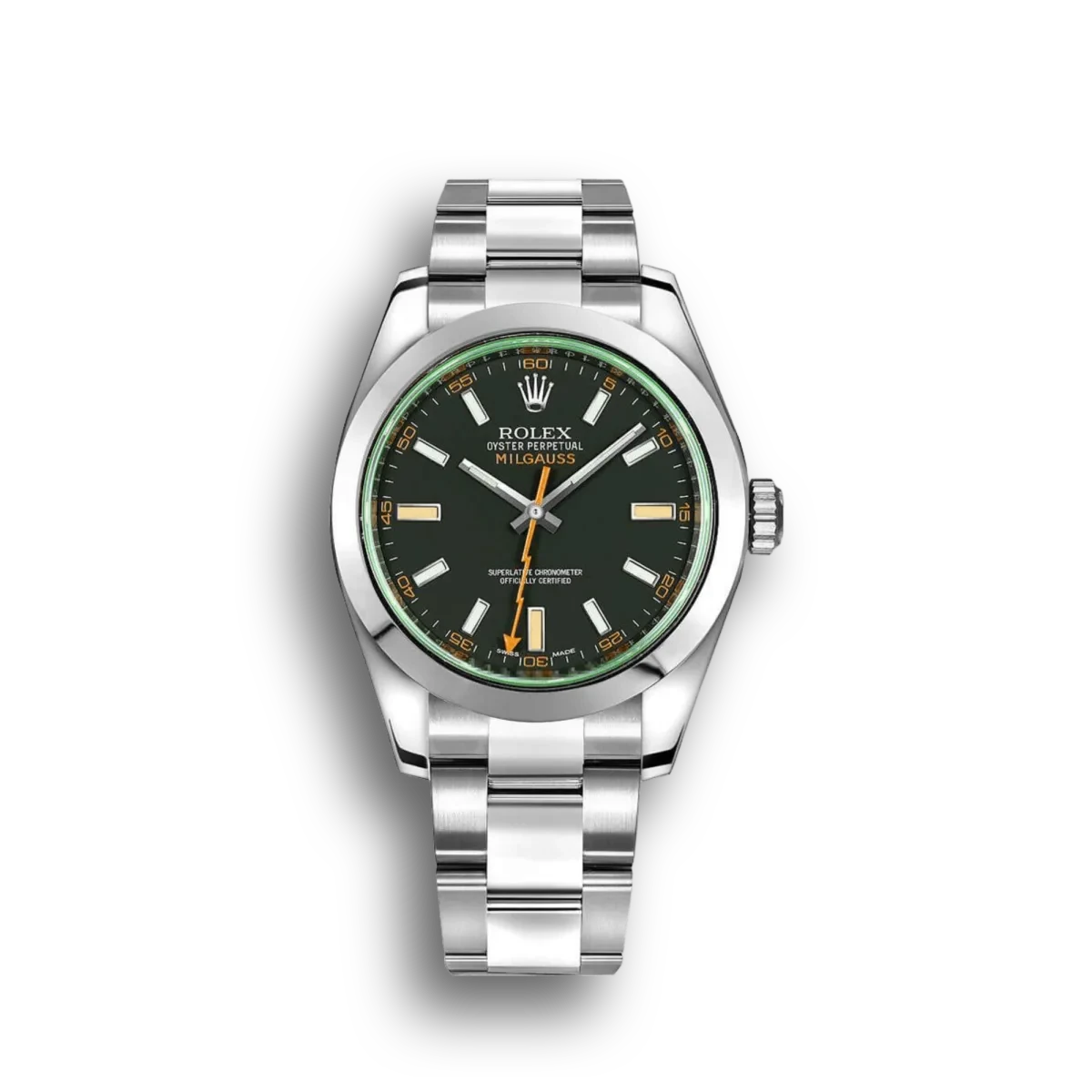 Rolex Milgauss 40mm Black Dial 116400GV Green Crystal