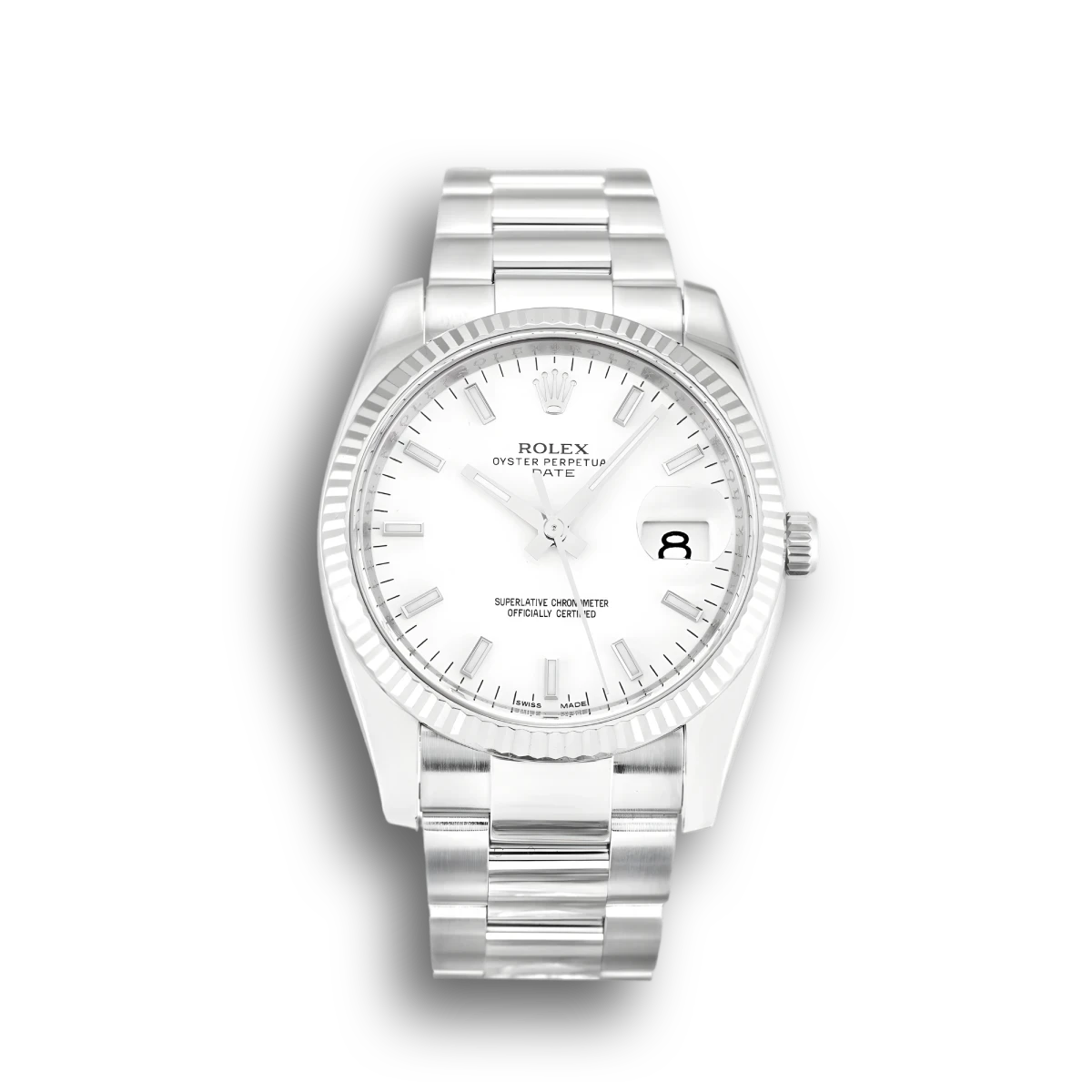 Rolex Oyster Perpetual 34mm White Dial 115234