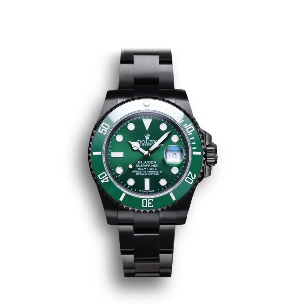 Rolex Submariner BLAKEN 116610 v9 Date LV - Green DLC Dive Watch